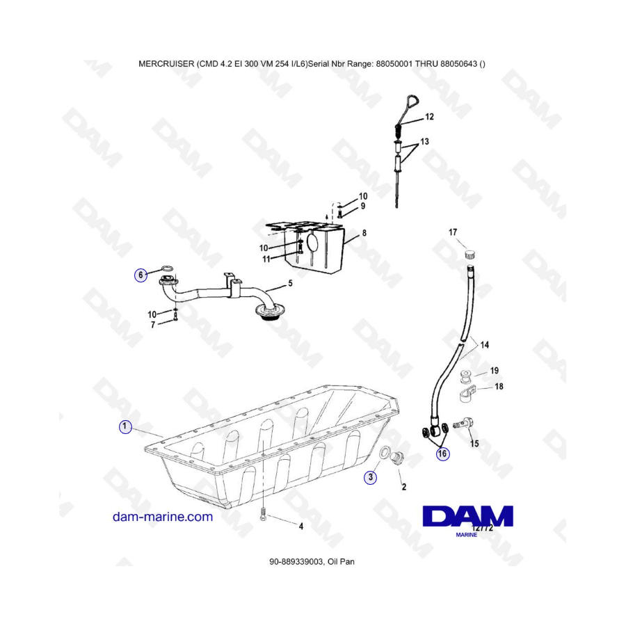 MERCRUISER CMD 4.2 EI 300 - Oil pan