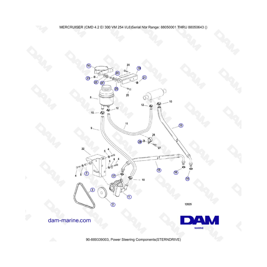 MERCRUISER CMD 4.2 EI 300 - Componentes de dirección asistida