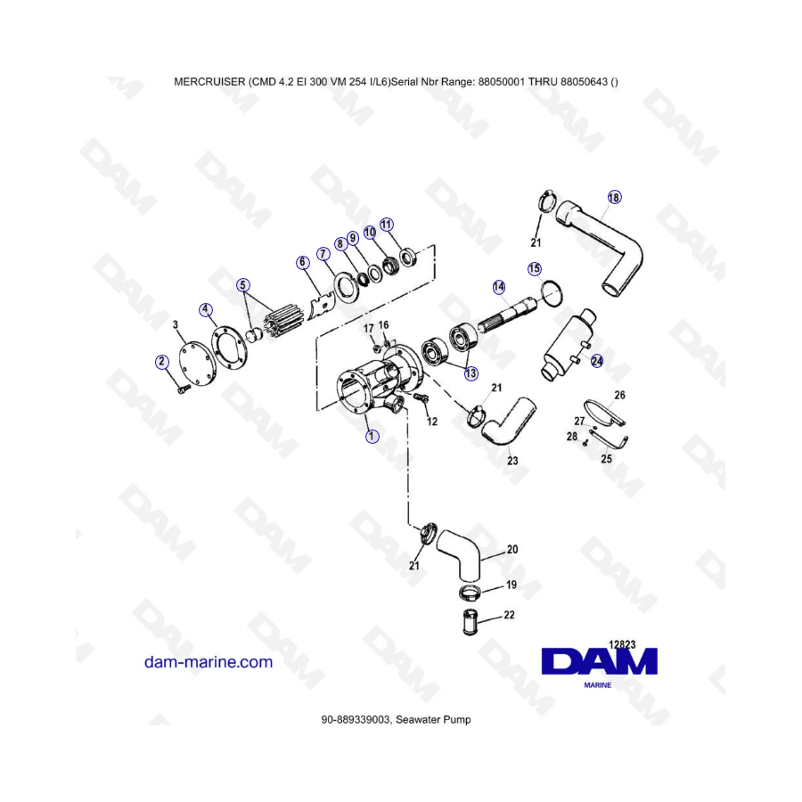 MERCRUISER CMD 4.2 EI 300 - Seawater pump