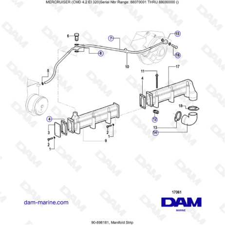 MERCRUISER CMD 4.2 EI 320 - Manifold strip