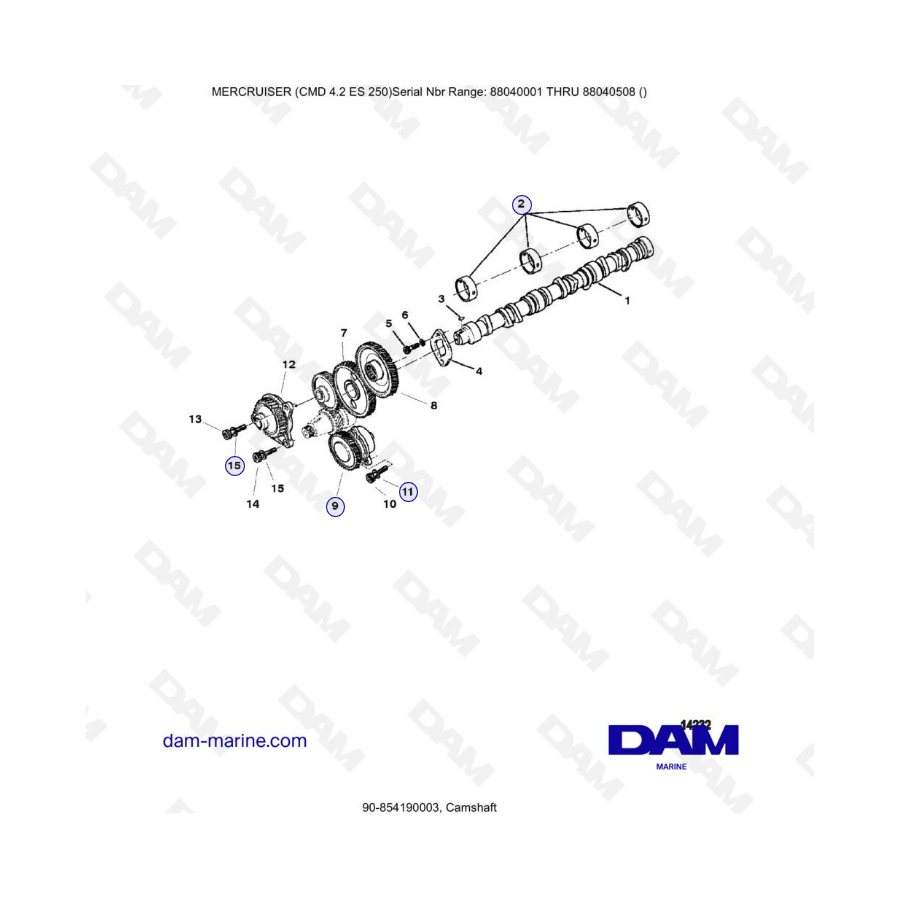 MERCRUISER CMD 4.2 ES 250 - Arbol de levas