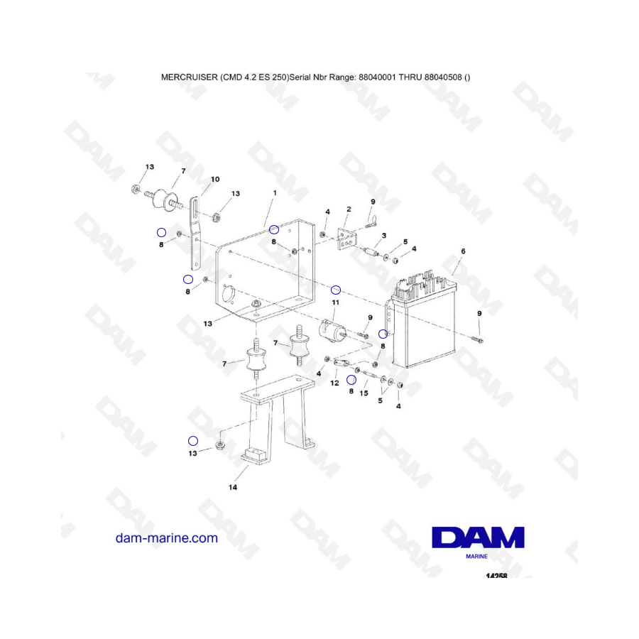 MERCRUISER CMD 4.2 ES 250 - Control unit &apos; bracket