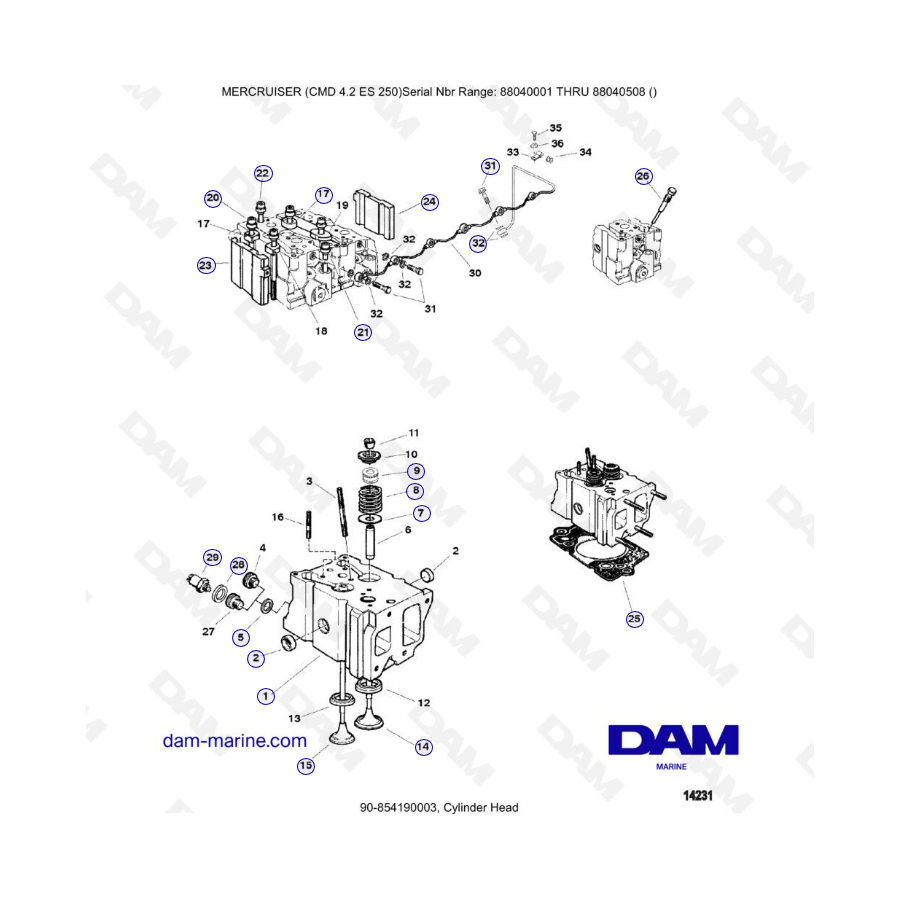 MERCRUISER CMD 4.2 ES 250 - Culata