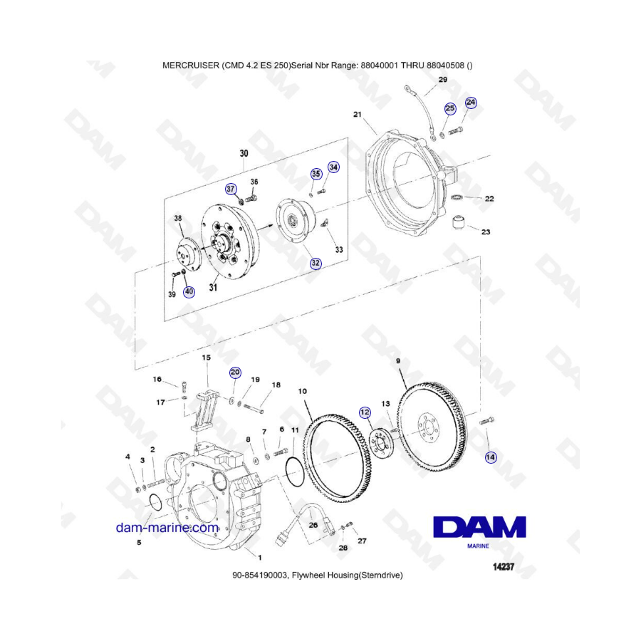 MERCRUISER CMD 4.2 ES 250 - Caja volante (sterndrive)