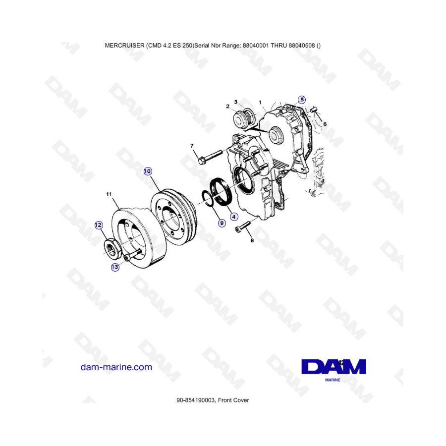 MERCRUISER CMD 4.2 ES 250 - Front cover