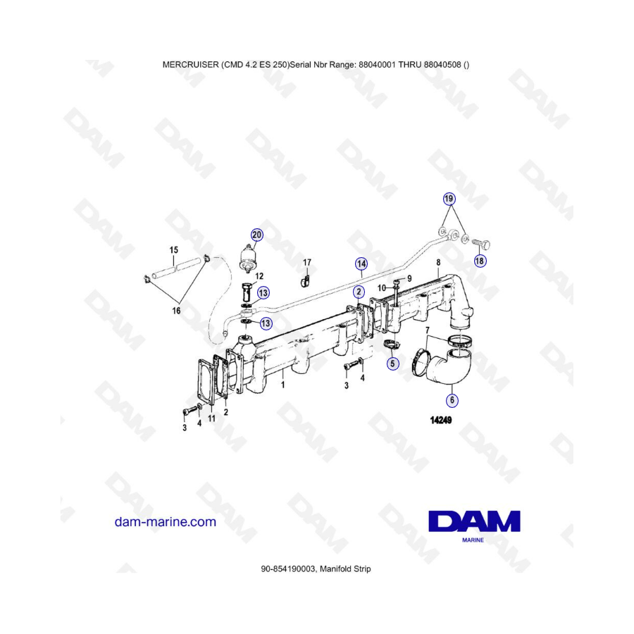 MERCRUISER CMD 4.2 ES 250 - Manifold strip