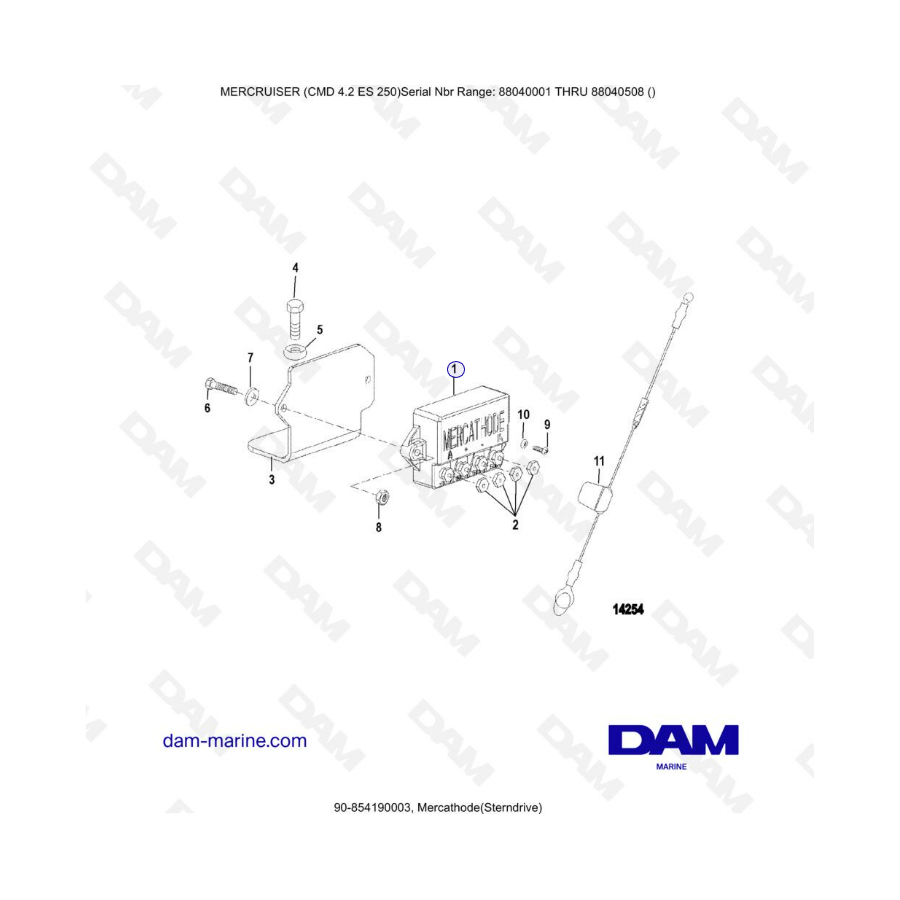 MERCRUISER CMD 4.2 ES 250 - Mercathode (Sterndrive)