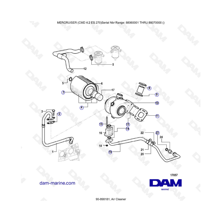 MERCRUISER CMD 4.2 ES 270 - Air cleaner