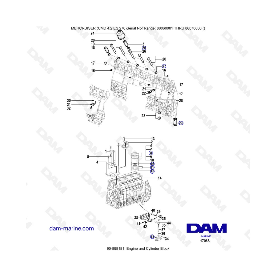 MERCRUISER CMD 4.2 ES 270 - Engine & Cylinder block