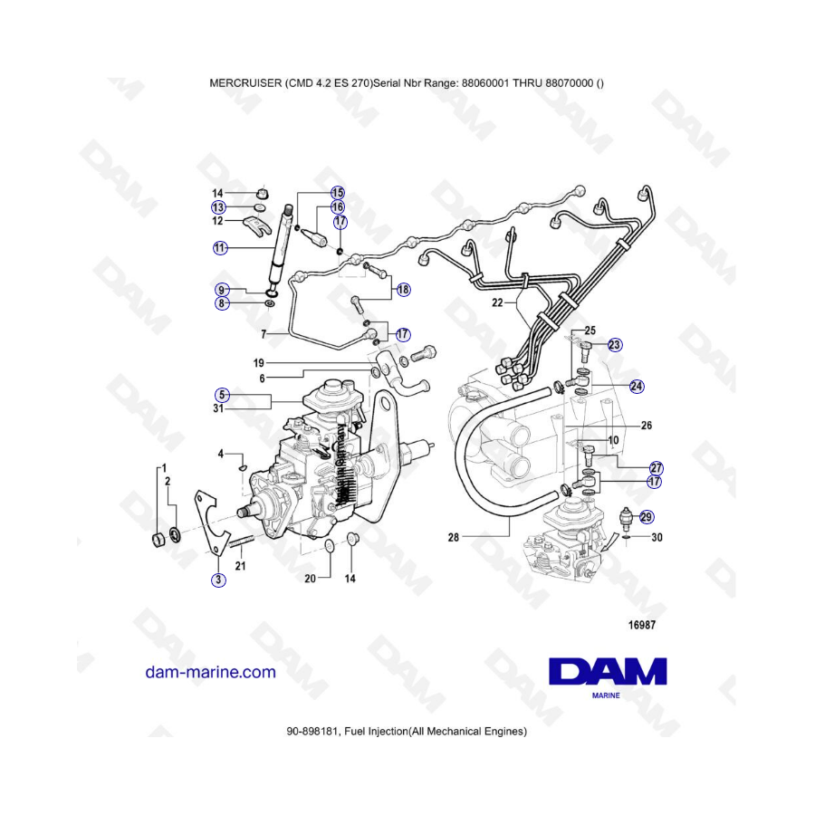 MERCRUISER CMD 4.2 ES 270 - Fuel injection (mechanical)