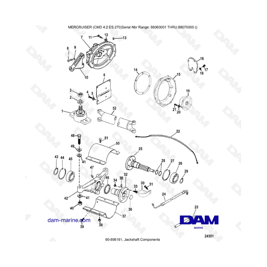 MERCRUISER CMD 4.2 ES 270 - Eje secundario Componentes