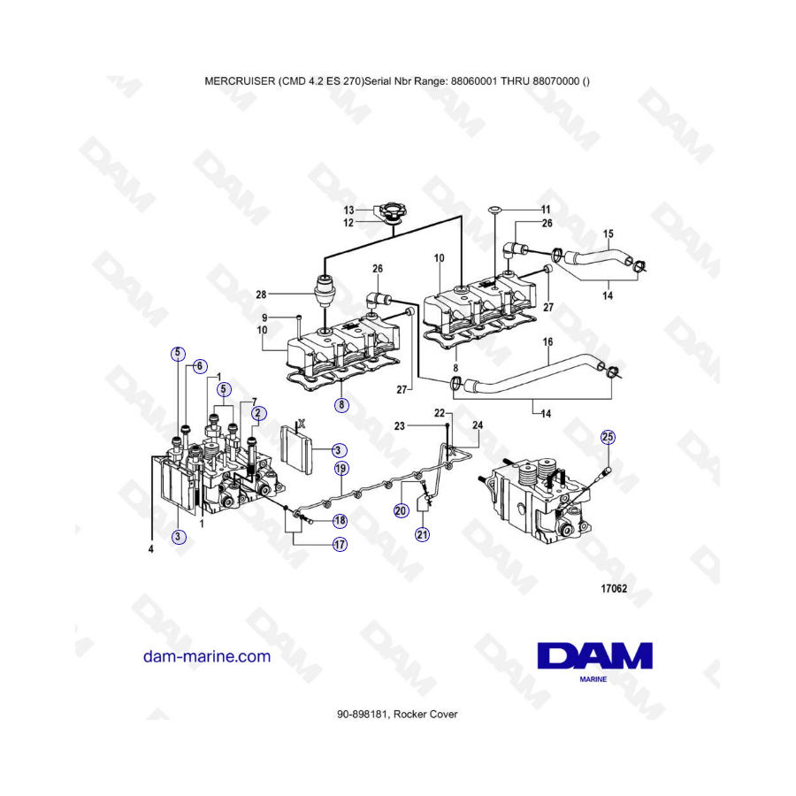 MERCRUISER CMD 4.2 ES 270 - Tapa de balancines