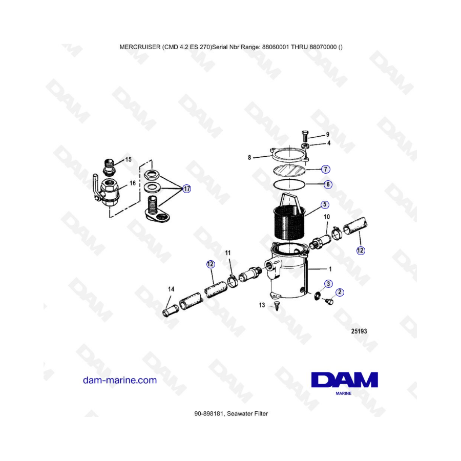 MERCRUISER CMD 4.2 ES 270 - Seawater filter