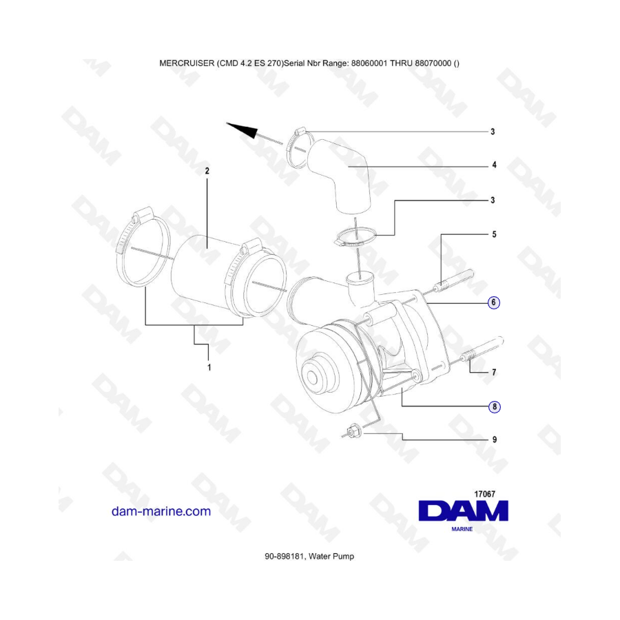 MERCRUISER CMD 4.2 ES 270 - Bomba de agua