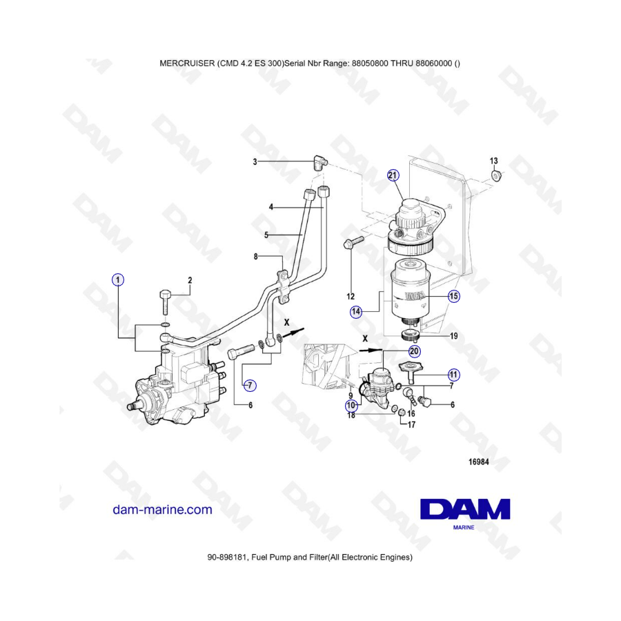 MERCRUISER CMD 4.2 ES 300 - Bomba y filtro de gasolina