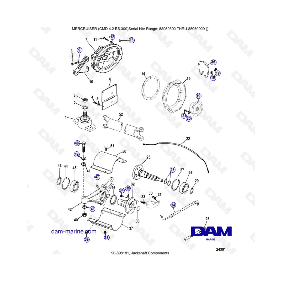 MERCRUISER CMD 4.2 ES 300 - Eje secundario componentes