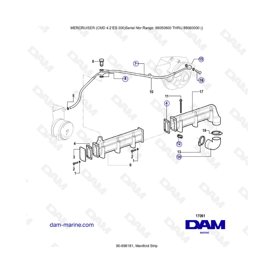 MERCRUISER CMD 4.2 ES 300 - Manifold strip