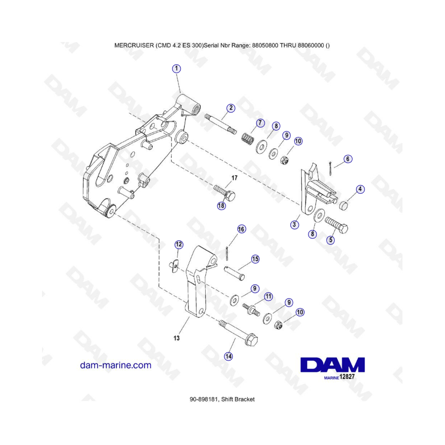 MERCRUISER CMD 4.2 ES 300 - Soporte de cambio