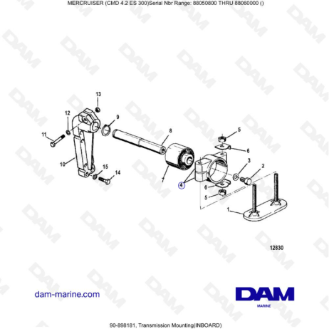 MERCRUISER CMD 4.2 ES 300 - Soporte de transmisión (interior)