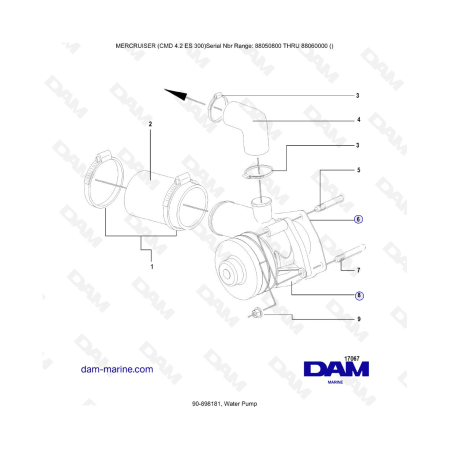 MERCRUISER CMD 4.2 ES 300 - Water pump