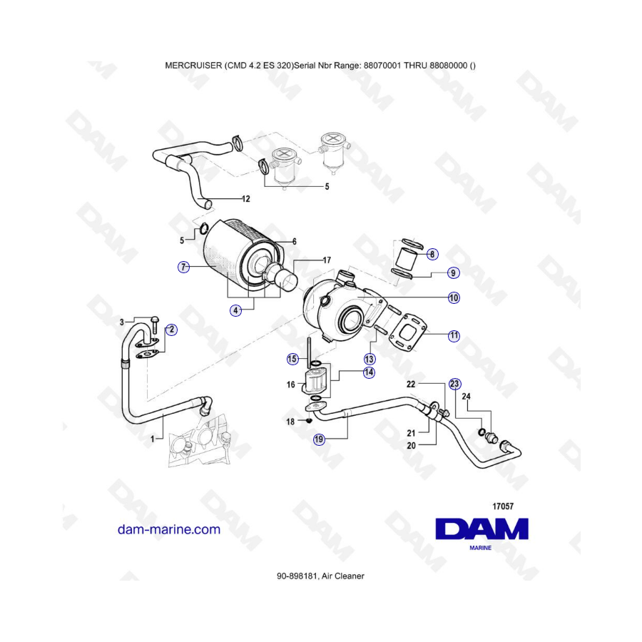 MERCRUISER CMD 4.2 ES 320 - Air cleaner