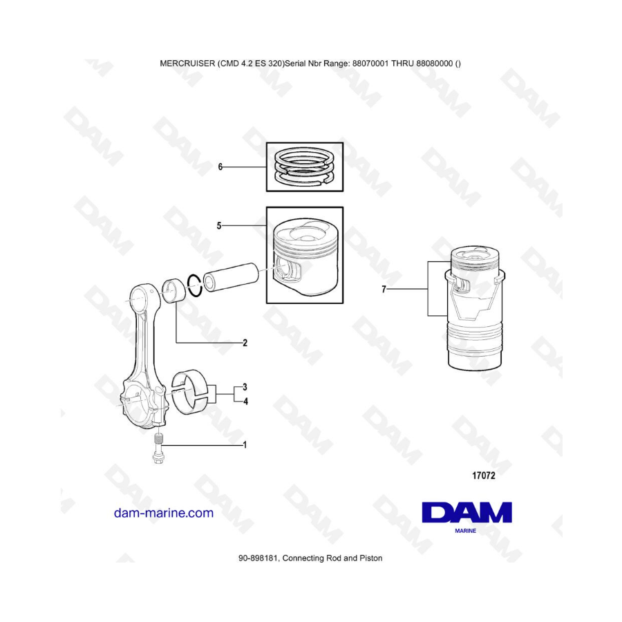 MERCRUISER CMD 4.2 ES 320 - Connecting rod & piston