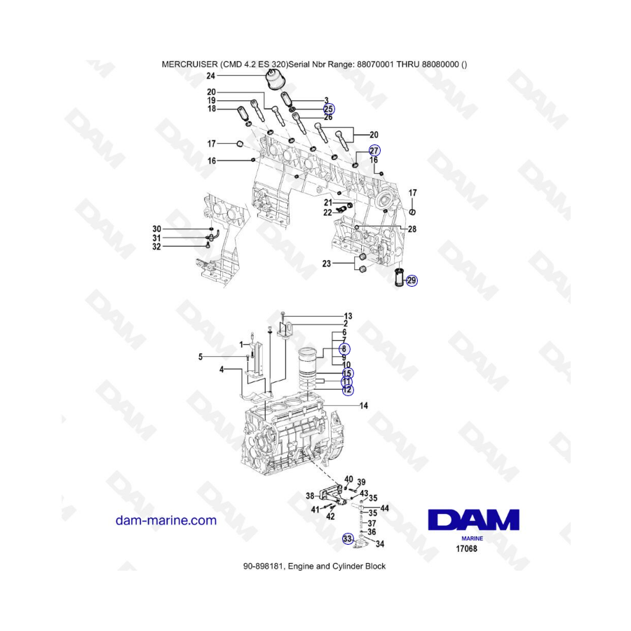 MERCRUISER CMD 4.2 ES 320 - Engine & cylinder block