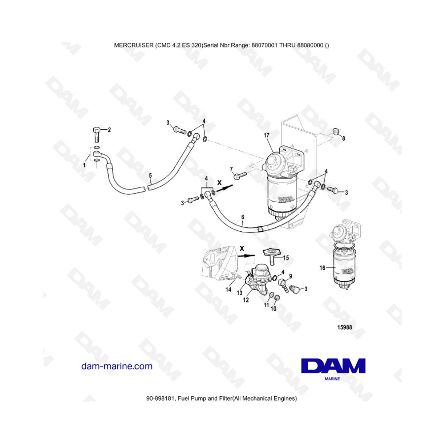 MERCRUISER CMD 4.2 ES 320 - Bomba y filtro de gasolina (meca)