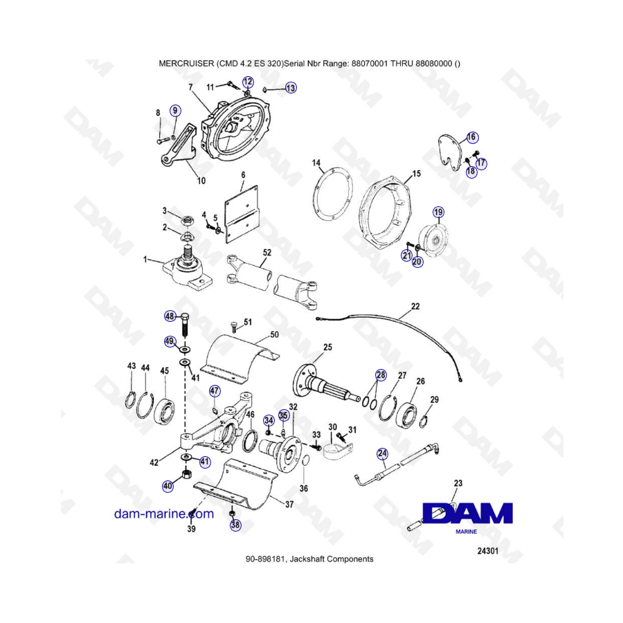 MERCRUISER CMD 4.2 ES 320 - Eje secundario componentes