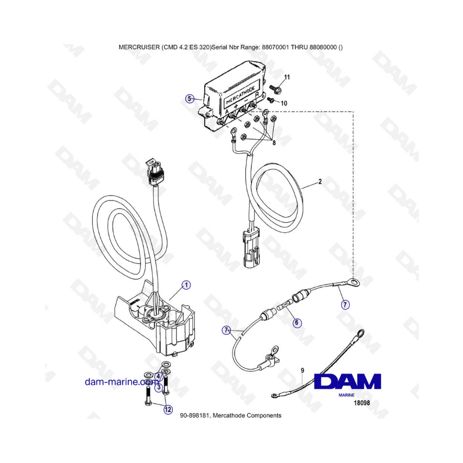 MERCRUISER CMD 4.2 ES 320 - Componentes Mercathode