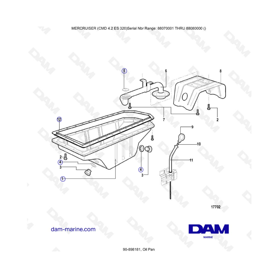 MERCRUISER CMD 4.2 ES 320 - Cárter de aceite