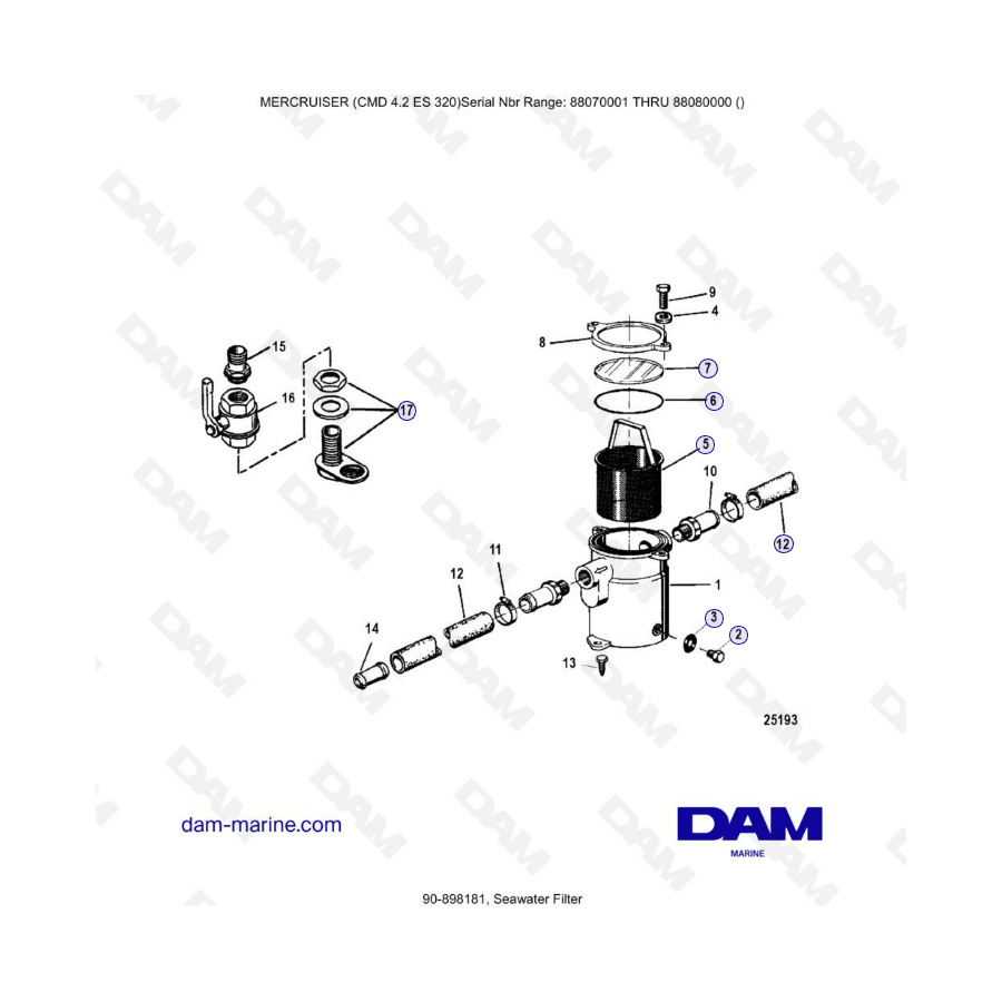 MERCRUISER CMD 4.2 ES 320 - Seawater filter