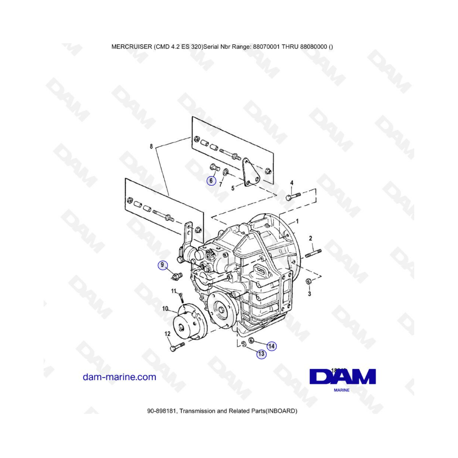 MERCRUISER CMD 4.2 ES 320 - Transmission & related parts (inboard)