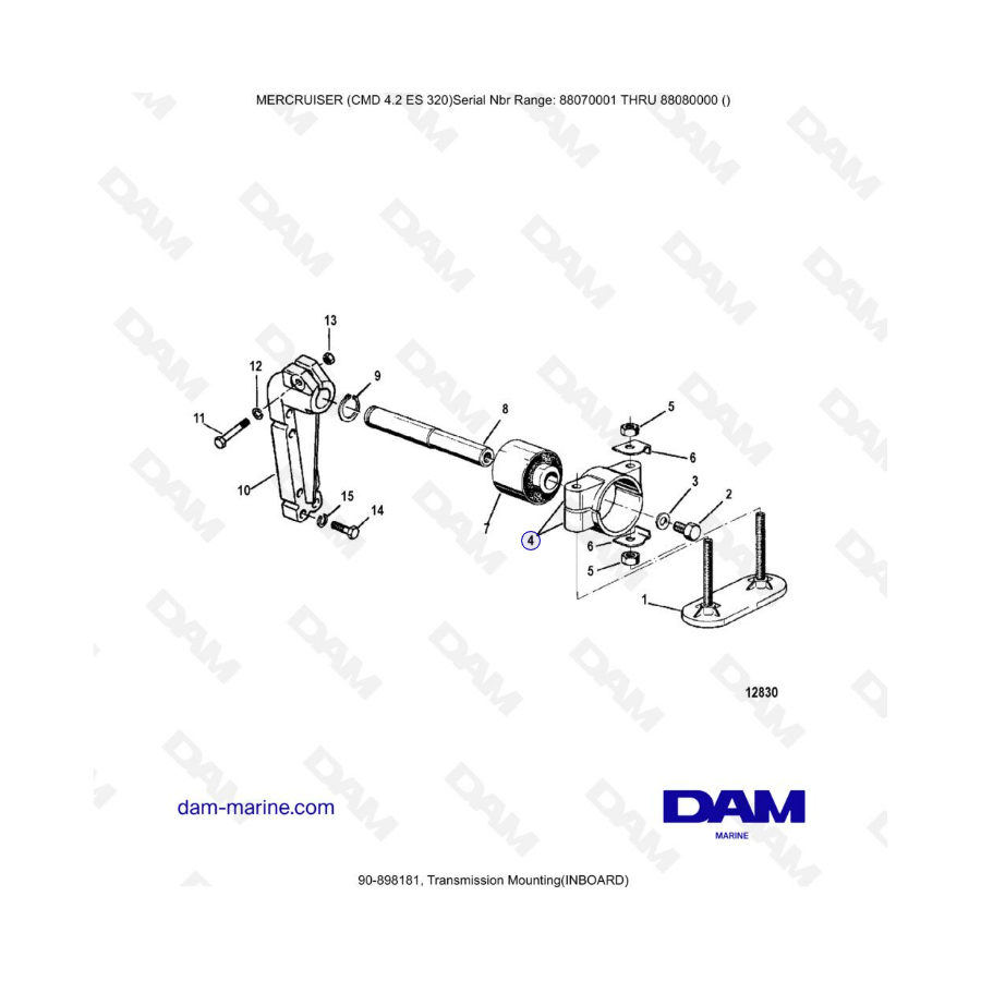 MERCRUISER CMD 4.2 ES 320 - Soporte de transmisión (interior)