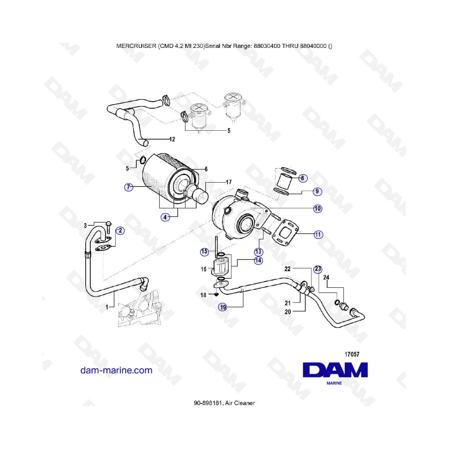 MERCRUISER CMD 4.2 MI 230 - Air cleaner