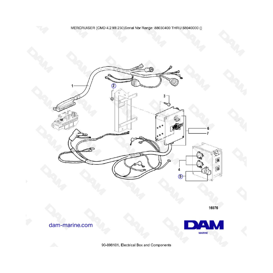 MERCRUISER CMD 4.2 MI 230 - Electrical box & components - DAM Marine