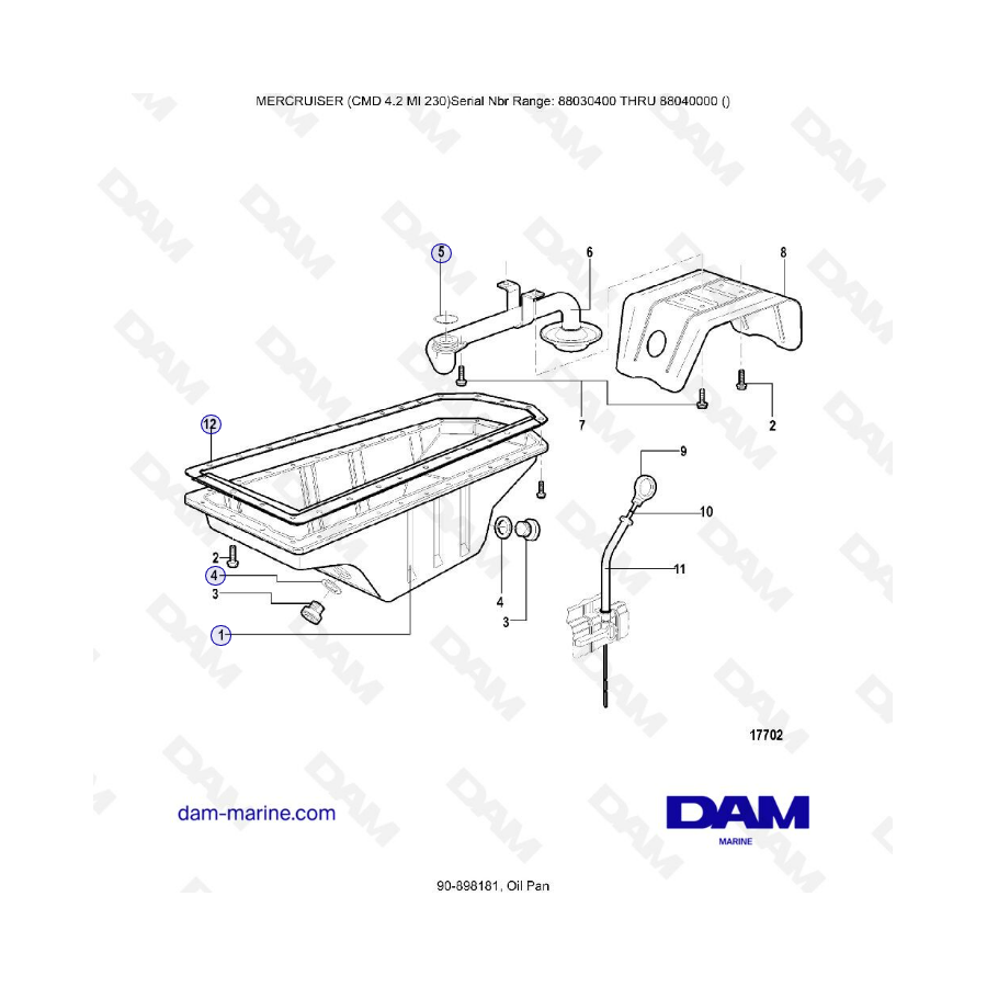 MERCRUISER CMD 4.2 MI 230 - Oil pan