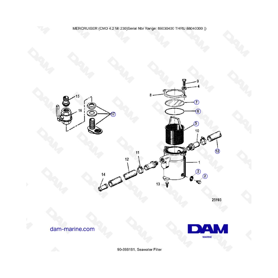 MERCRUISER CMD 4.2 MI 230 - Seawater filter