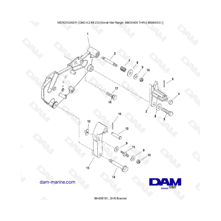 MERCRUISER CMD 4.2 MI 230 - Shift bracket