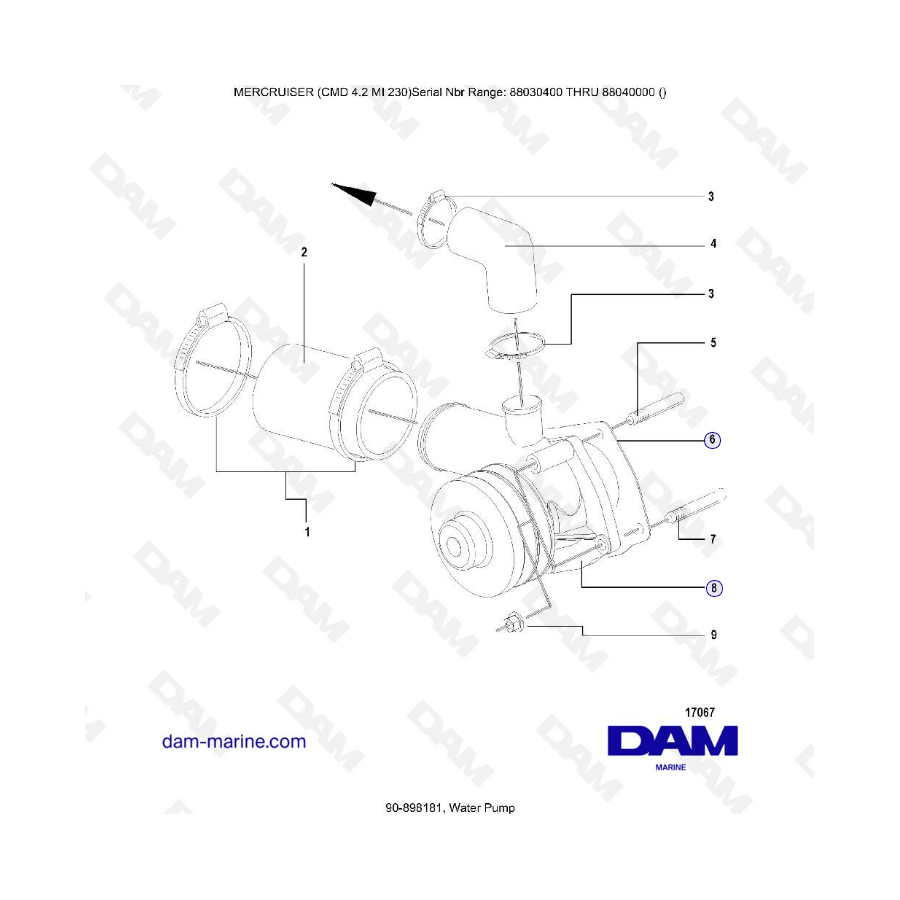 MERCRUISER CMD 4.2 MI 230 - Bomba de agua