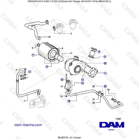 MERCRUISER CMD 4.2 MS 200 - Air cleaner