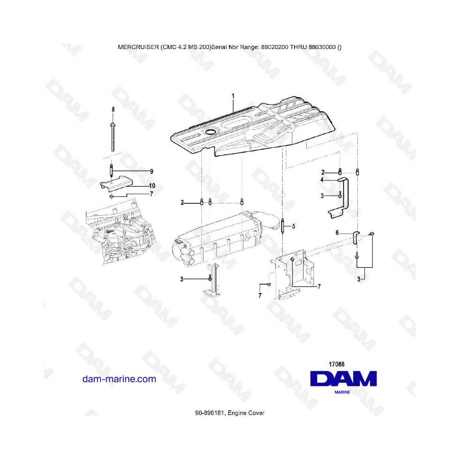 MERCRUISER CMD 4.2 MS 200 - Cubierta motor