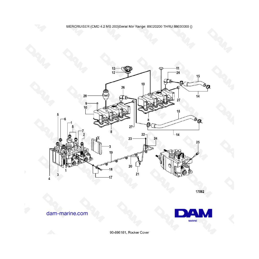 MERCRUISER CMD 4.2 MS 200 - Tapa de balancines