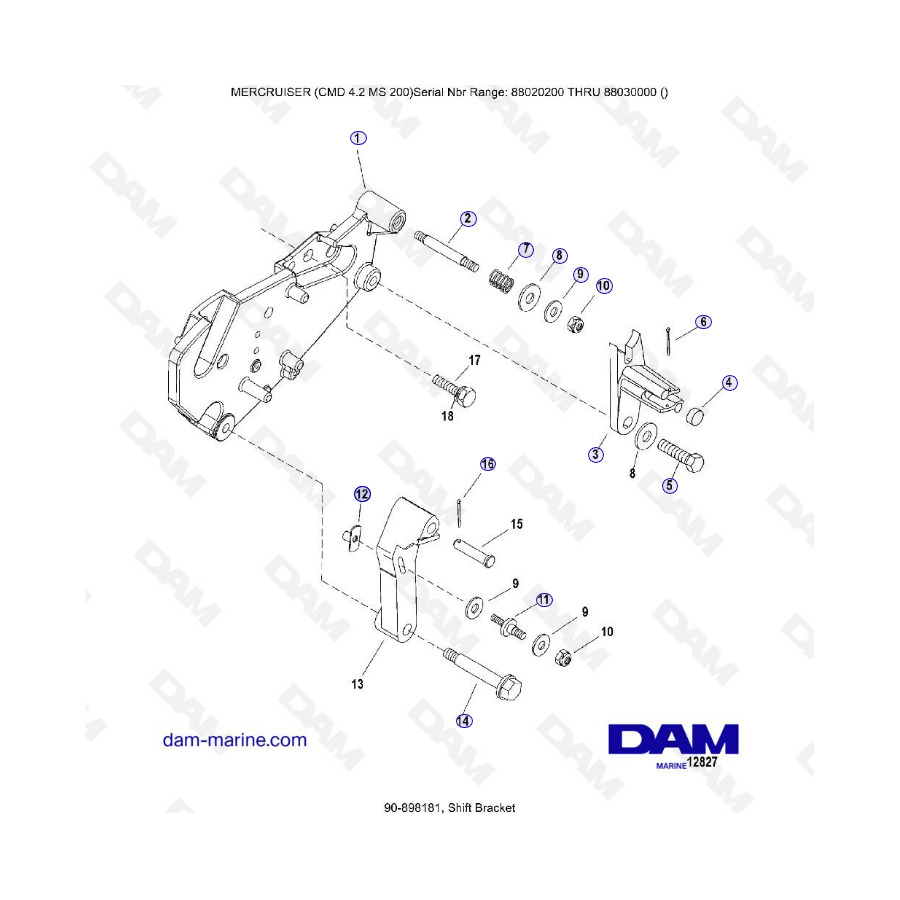 MERCRUISER CMD 4.2 MS 200 - Shift Bracket