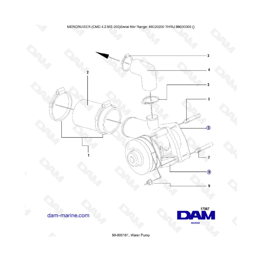 MERCRUISER CMD 4.2 MS 200 - Bomba de agua