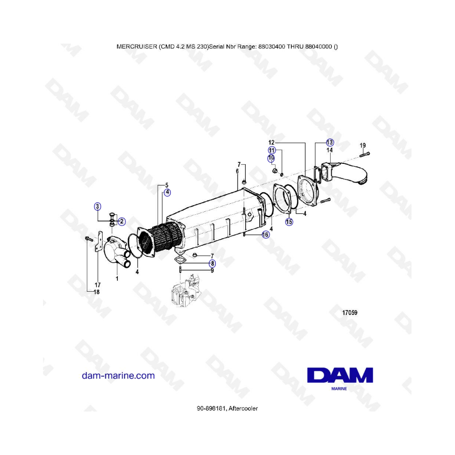 MERCRUISER CMD 4.2 MS 230 - Aftercooler