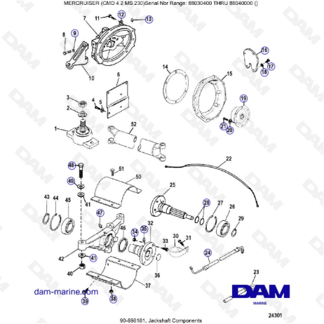 MERCRUISER CMD 4.2 MS 230 - Eje secundario componentes