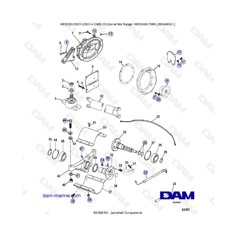 MERCRUISER CMD 4.2 MS 230 - Eje secundario componentes