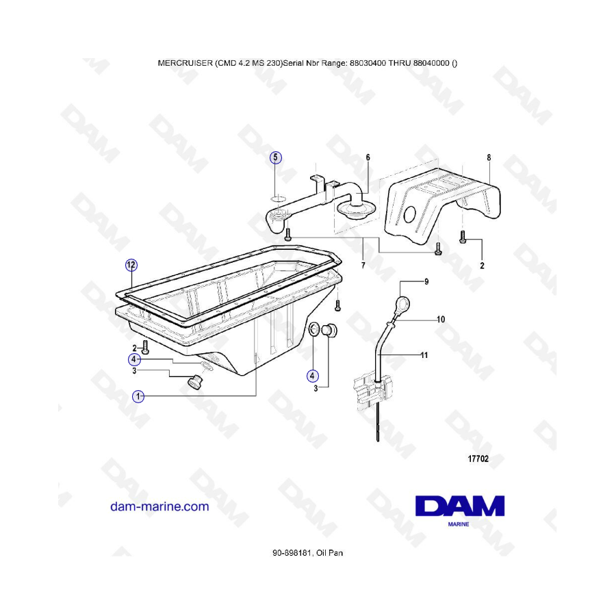 MERCRUISER CMD 4.2 MS 230 - Cárter de aceite