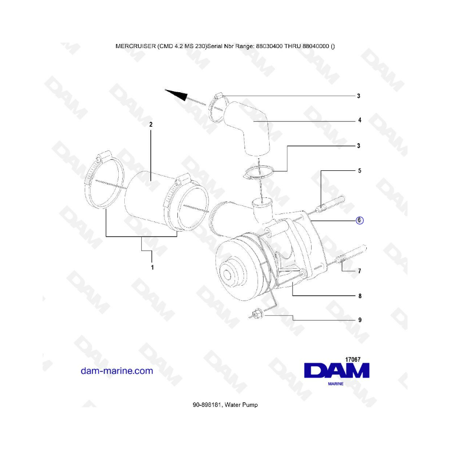 MERCRUISER CMD 4.2 MS 230 - Water pump